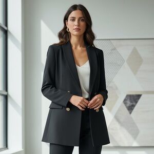 Zara Black Women's Blazer  with Gold Buttons